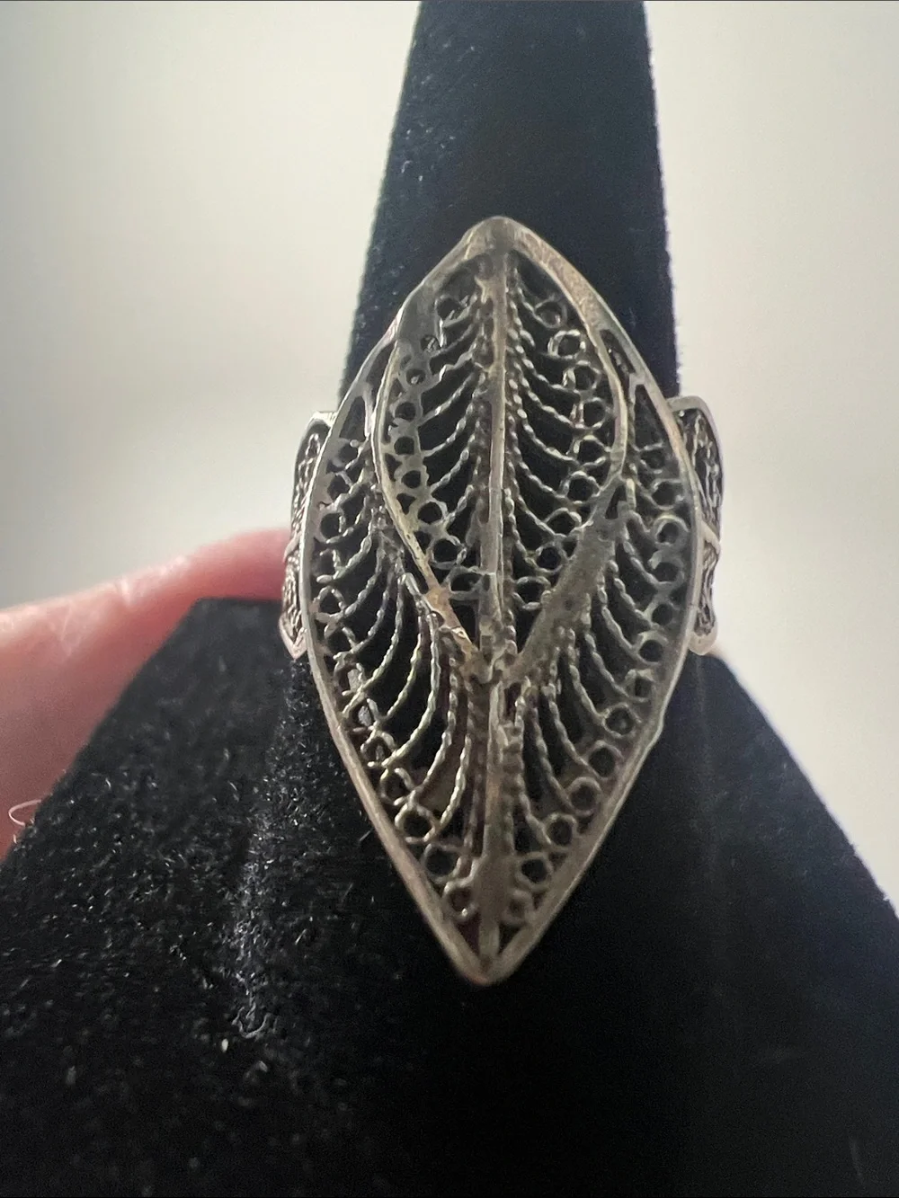 Fabulous Filigree Silver Tone Statement Ring - Vintage Heirloom